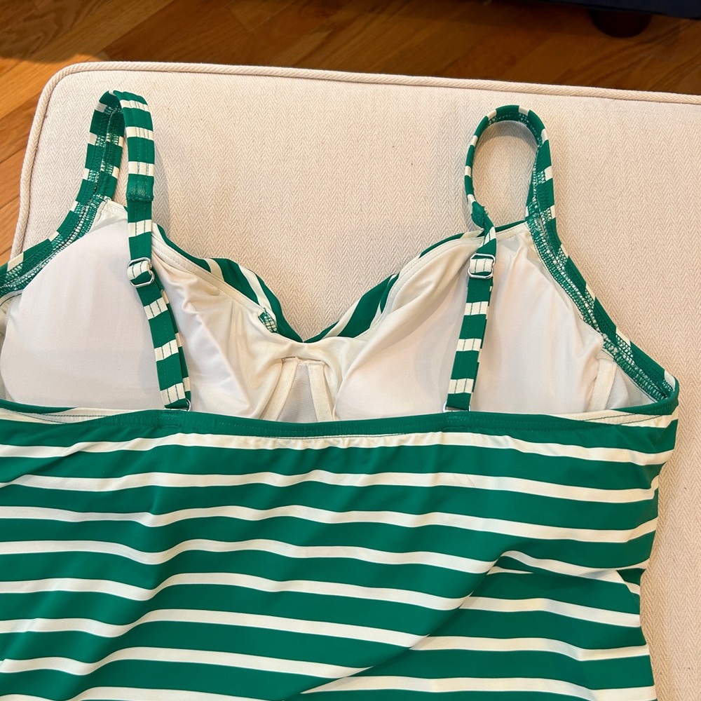 Lands' End Green and white Tankini swim Top SZ 18 XL - Picture 3 of 5